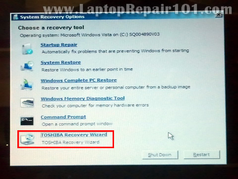 How do you perform a factory reset on a Toshiba computer?