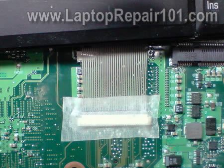 Connection secured with sticky tape