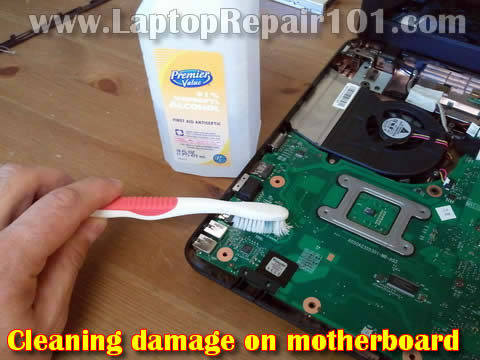 Cleaning corrosion on motherboard