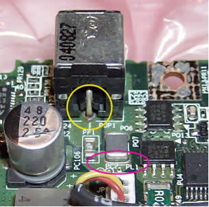 Power connector before repair