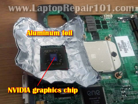 NVIDIA chip in aluminum foil