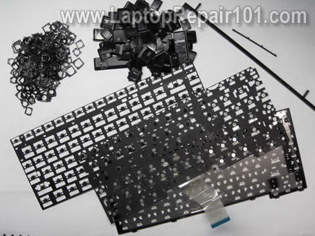 Laptop keyboard disassembled
