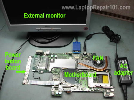 Test laptop motherboard